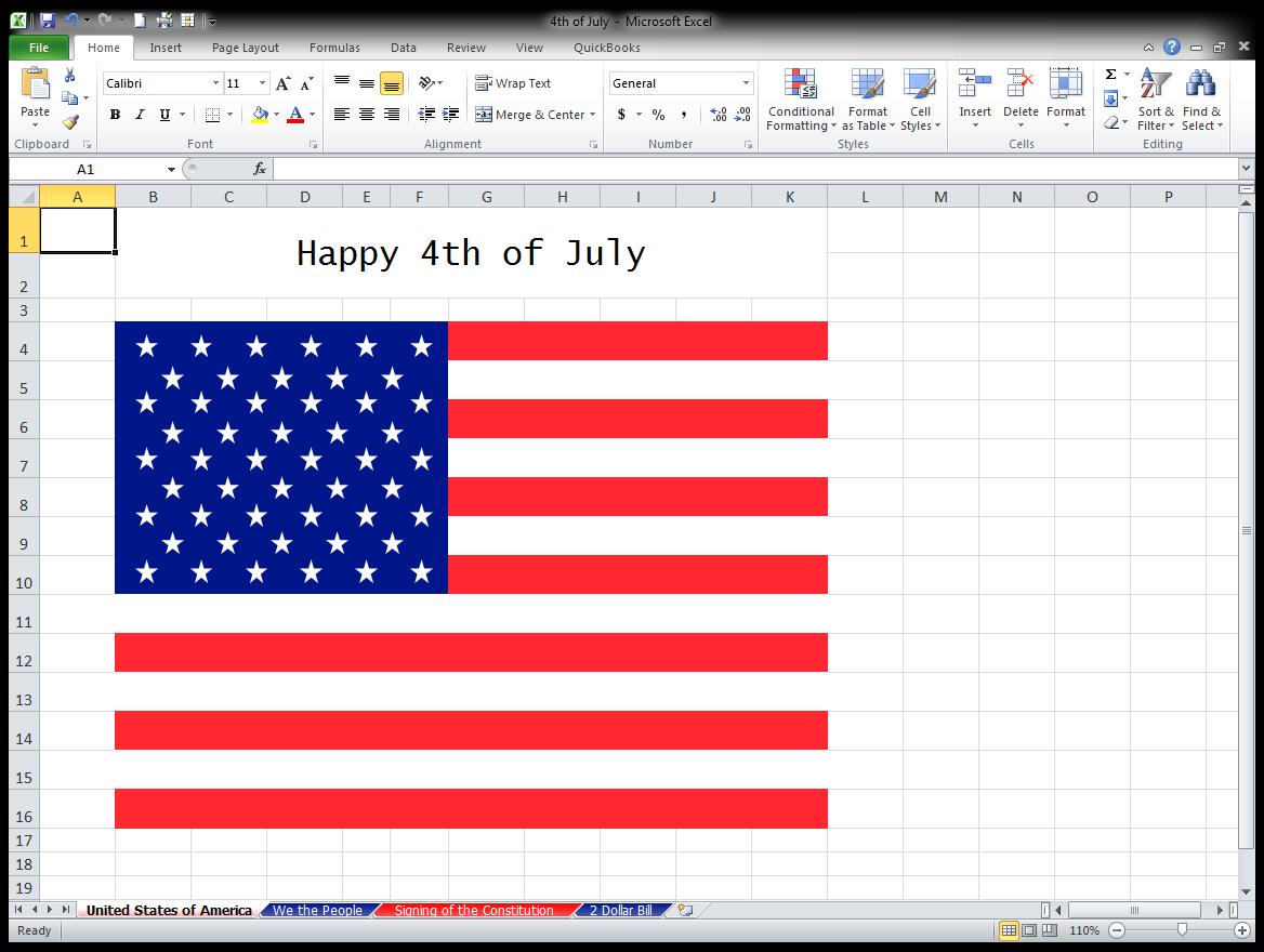 4th of July Celebration in an Excel Spreadsheet | Steve Chase Docs1168 x 880